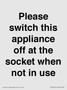 Please switch this appliance off at the socket when not in use